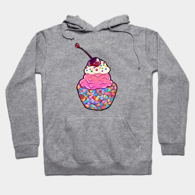 Pink Ice Cream and Fruity Cereal Hoodie by reginarennart